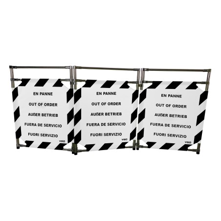 Barrière d'intervention INOX - 3 panneaux - Viso