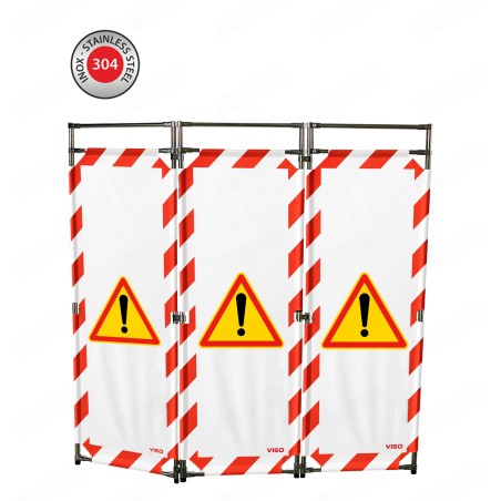 Barrière d'intervention INOX - 3 panneaux - Viso
