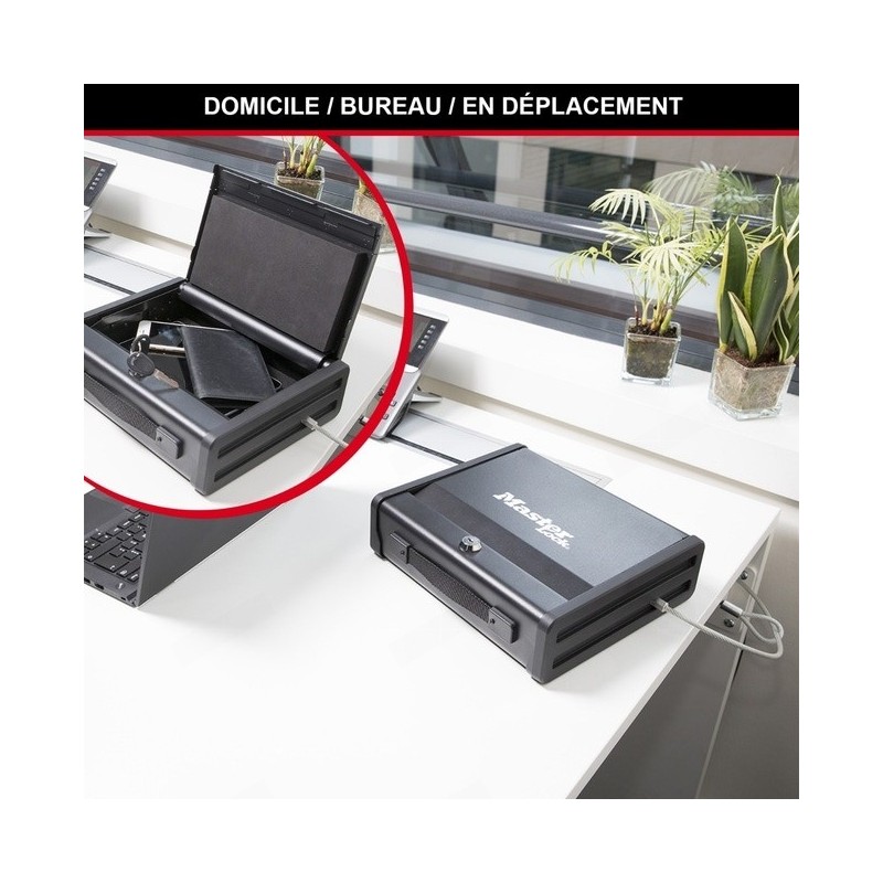 Coffre-fort compact avec câble de fixation - Master lock - Format S